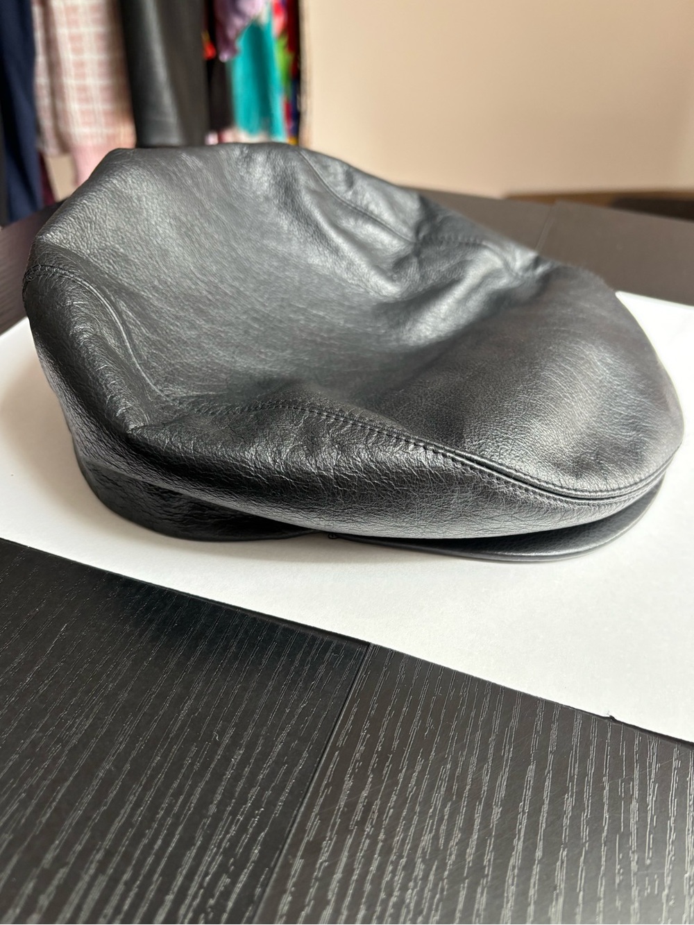 A. Adams & Spire Genuine Leather driving flat cap, large